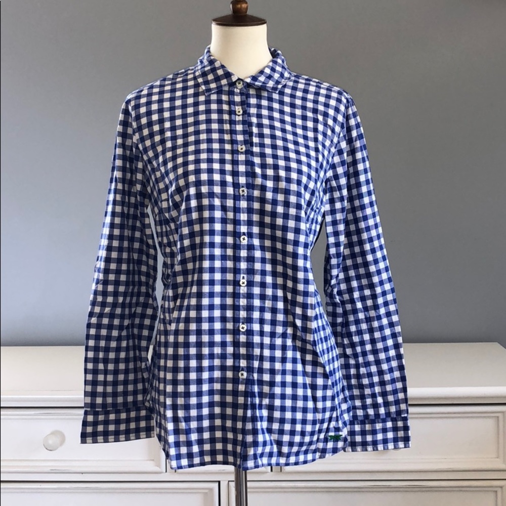 Talbot’s Women’s Blue & White Plaid Shirt M